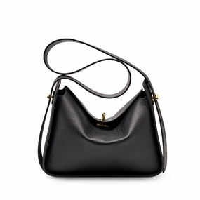 Signature Design Business Mood Aurora | Black Leather Shoulder Bag ?C Luxury Soft Cowhide Crossbody for Women