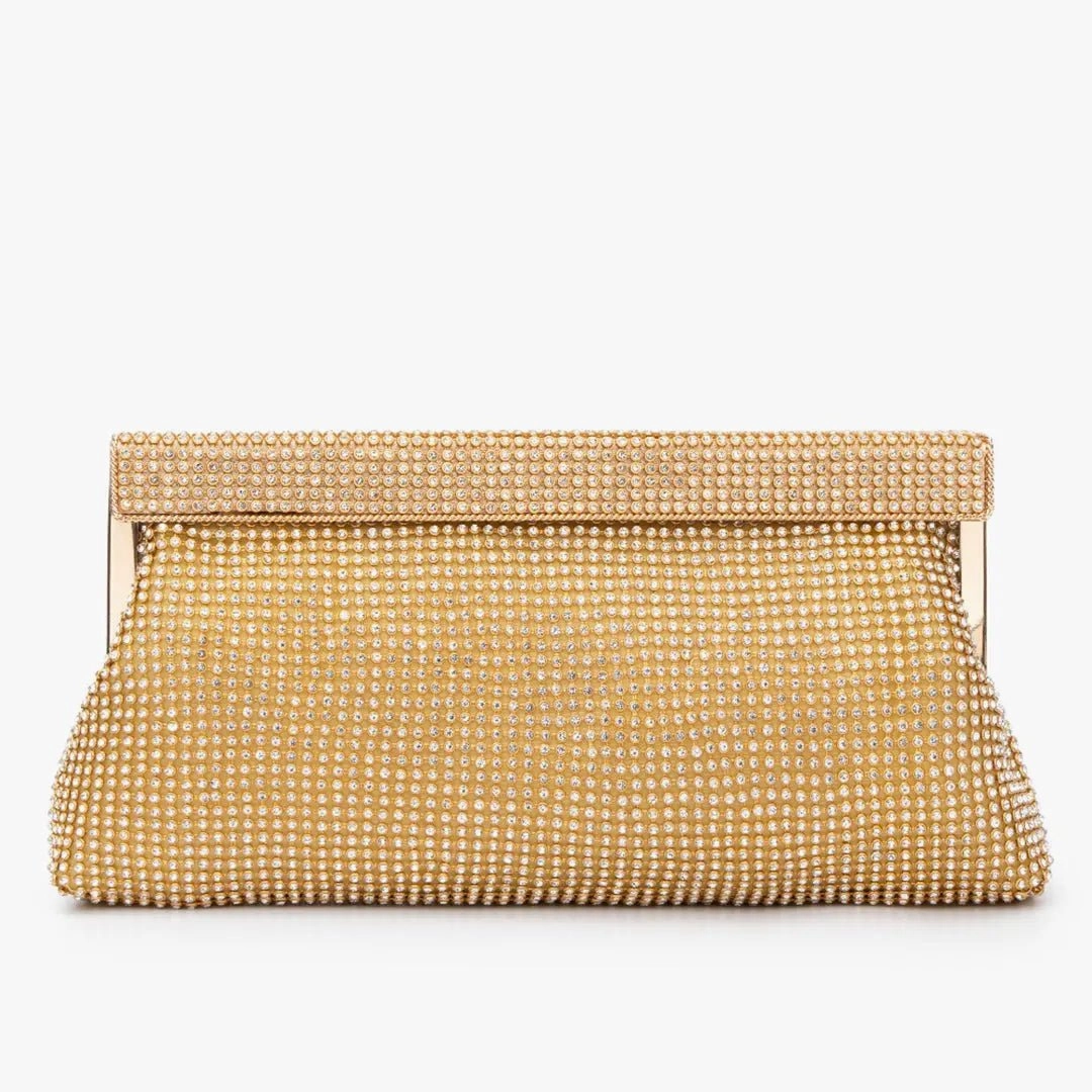 Aurora | Gold Crystal Mesh Evening Clutch ?C Luxe Radiance Everyday Outfit Versatile Look