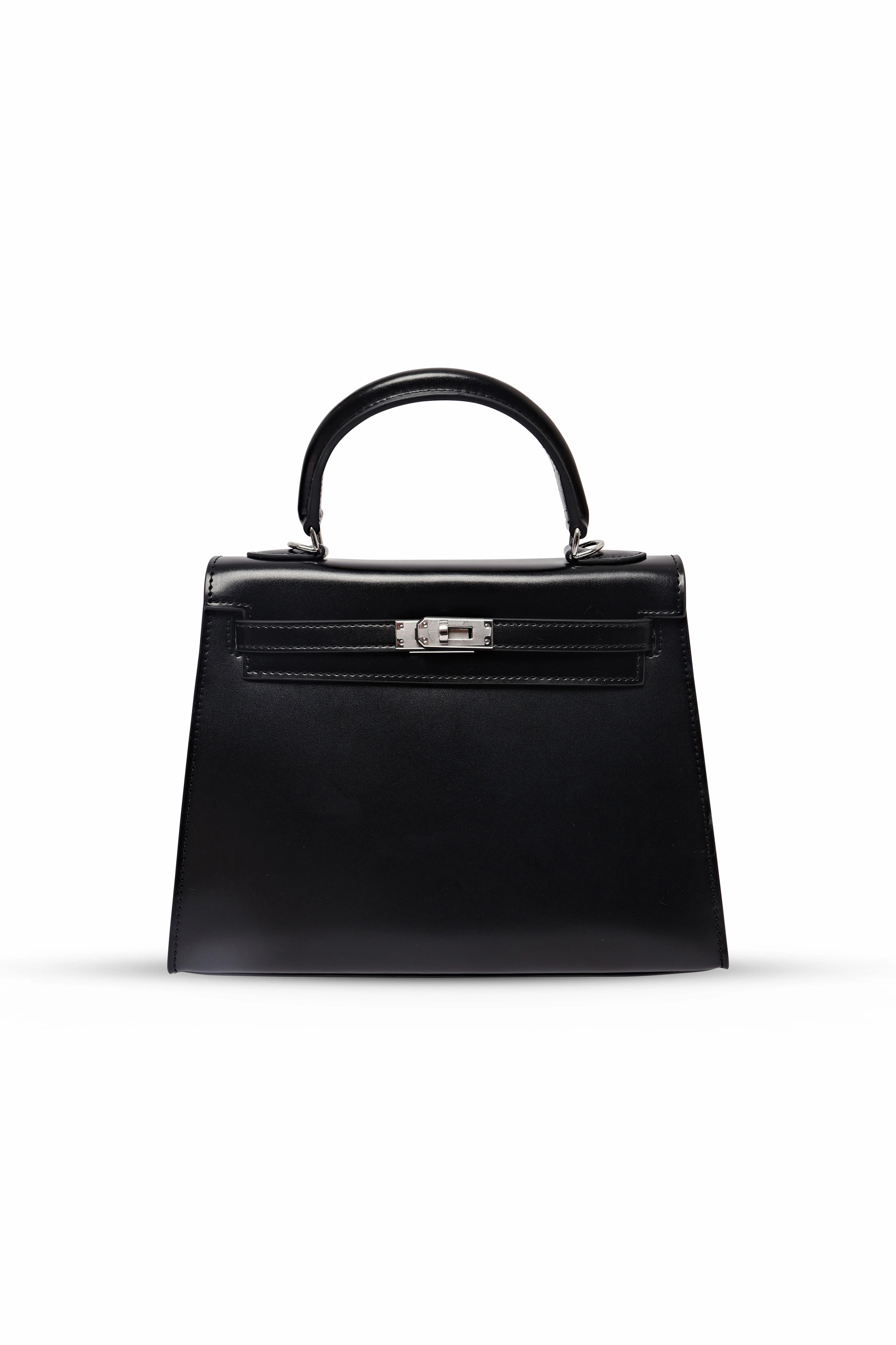 Aurora Classic Women's Black Leather Top Handle Bag ?C Elegant Full-Grain Handbag UK Essential Design Stylish carryall