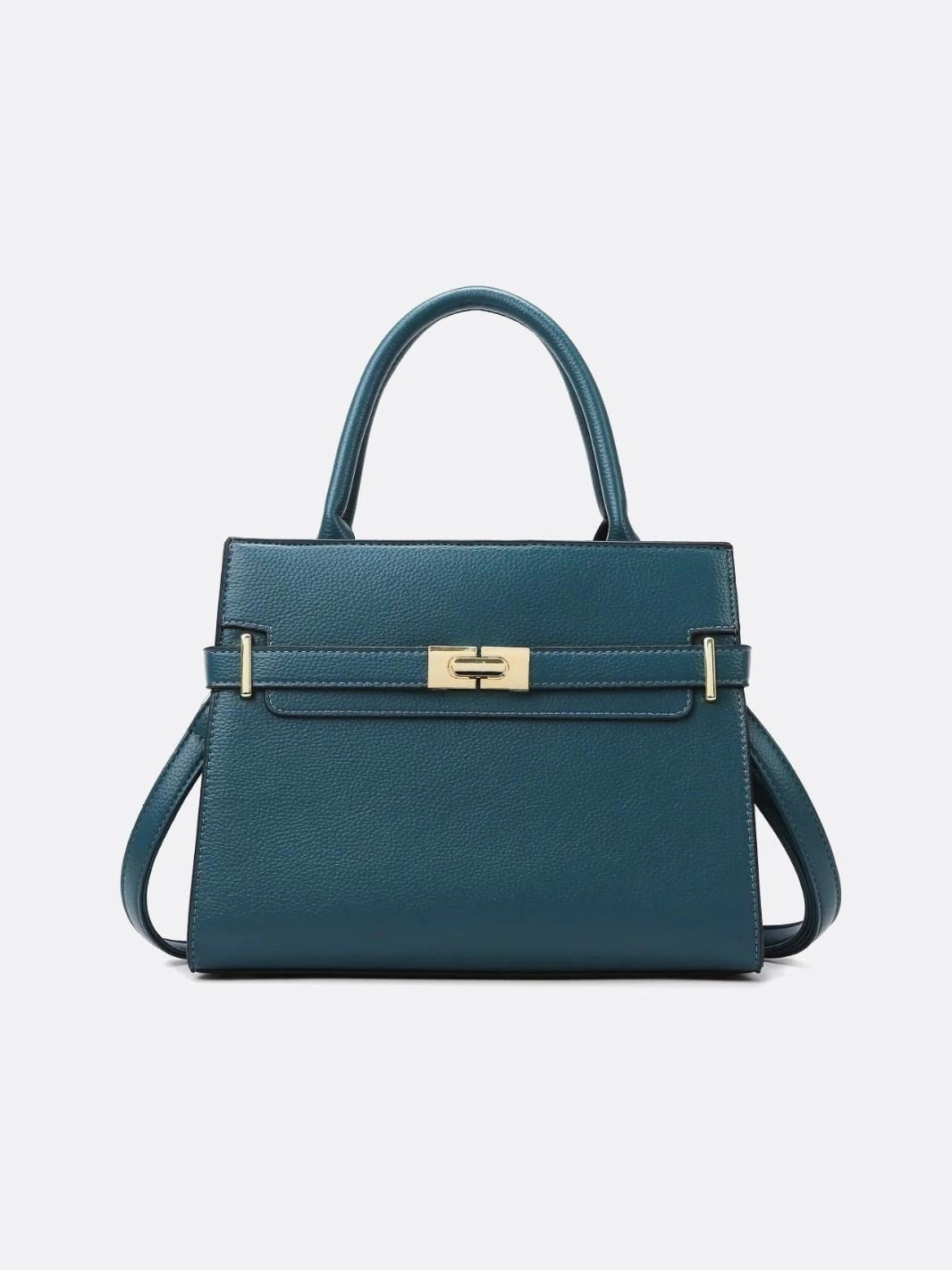 Trendy work satchel Aurora Signature Trapeze Bag ?C Structured Handbag with Turn-Lock Closure