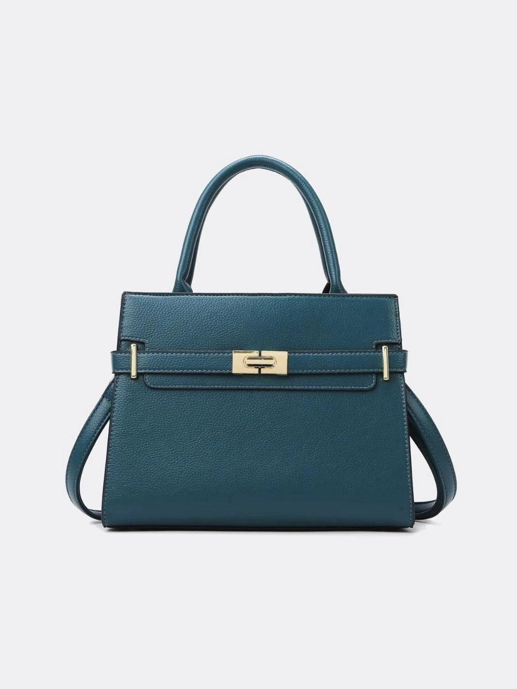 Aurora Signature Trapeze Bag ?C Structured Handbag with Turn-Lock Closure Street Utility