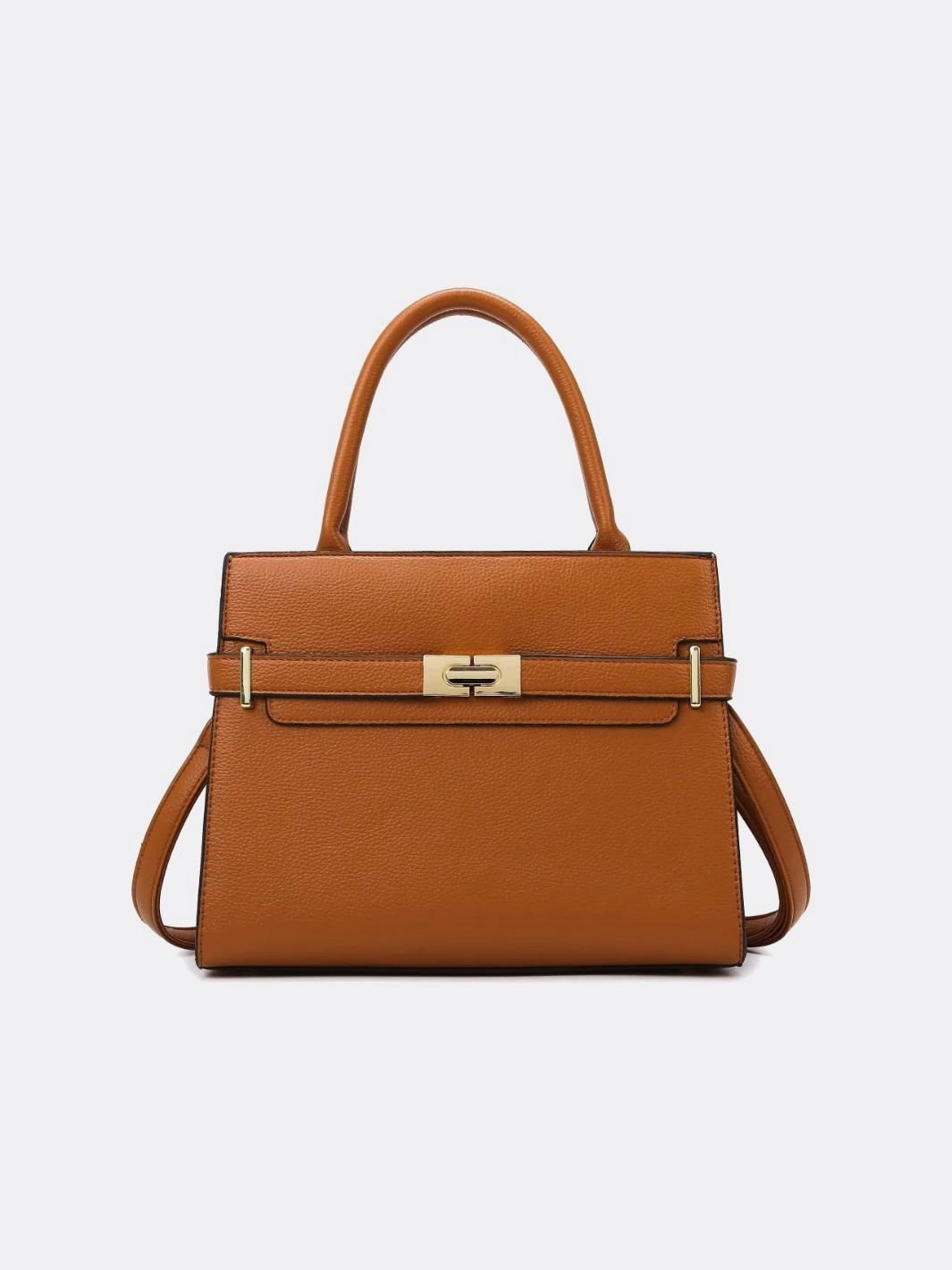 Aurora Signature Trapeze Bag ?C Structured Handbag with Turn-Lock Closure Minimal Journey