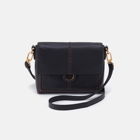 Casual Travel Timeless Piece Austin Flap Crossbody in Pebbled Leather, Black