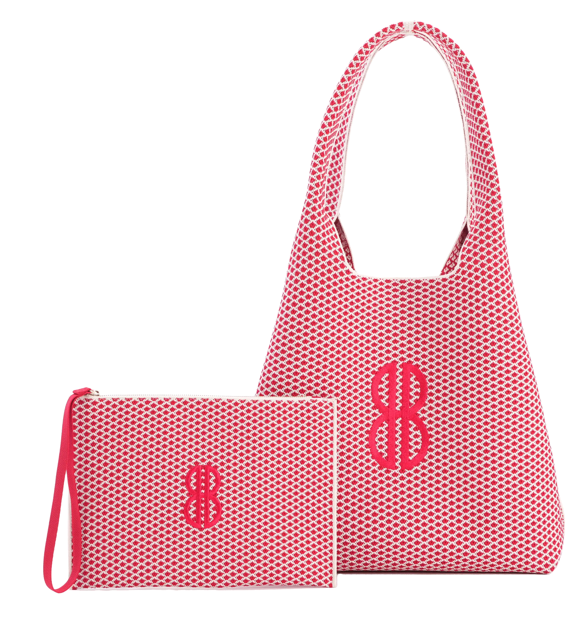 Sutton City Tote - Red Diamond Monogram / Detachable Metal Chain - Large City Traveler Work Ready