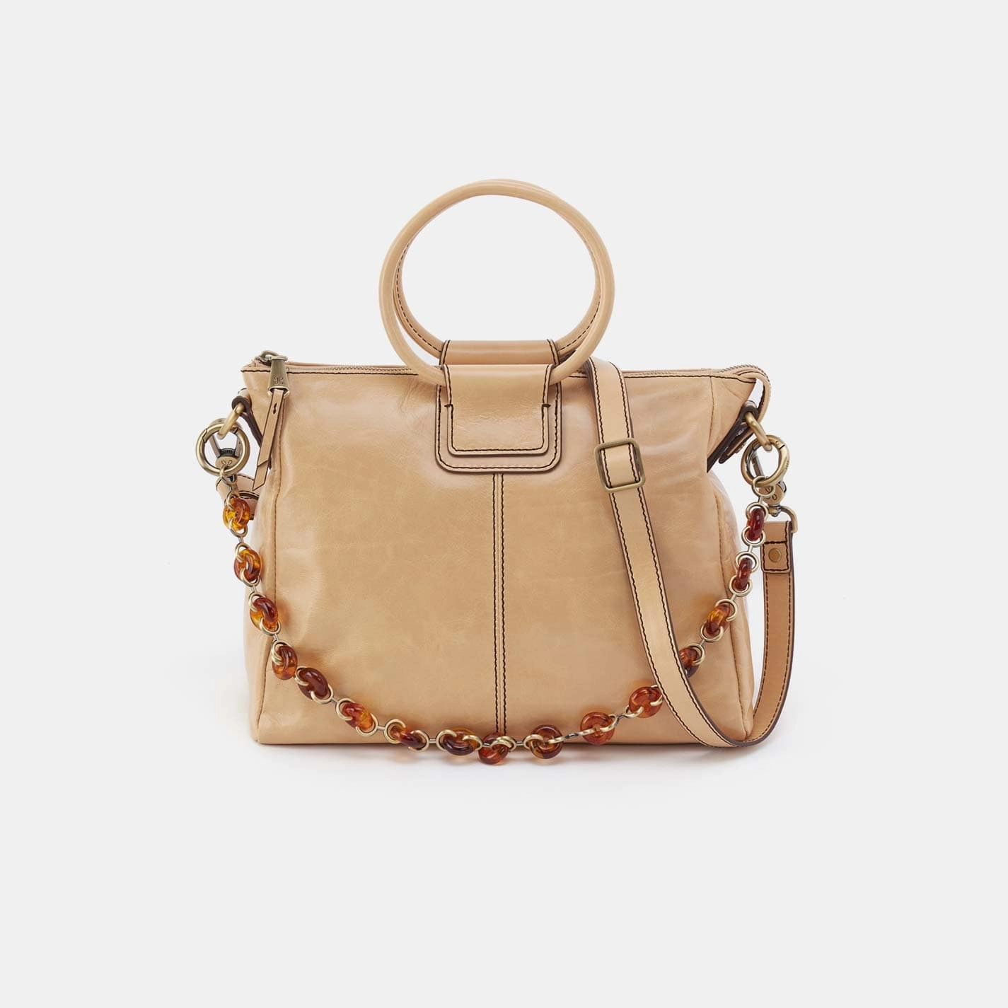 Sheila Medium Satchel in Polished Leather - Desert Sand Functional Gear