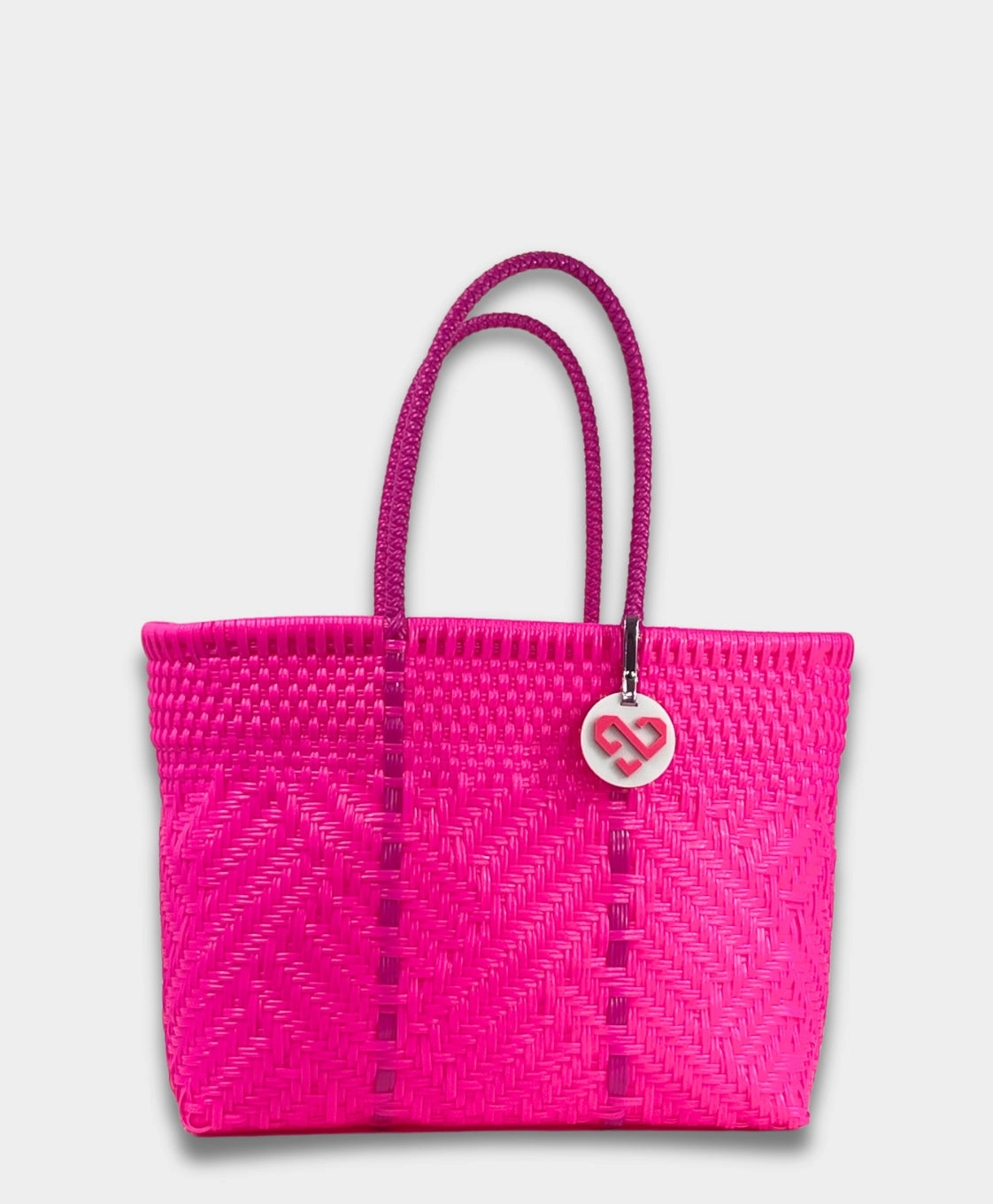 Eco-Friendly Shopper Grocery Carry Maria Victoria | Glimmer Magenta Tote | Upcycled, Handwoven