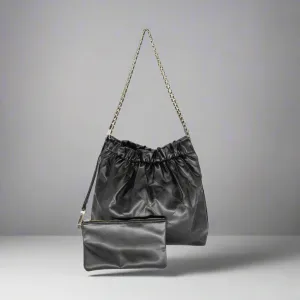 Unique shape carrier Structured Shape Beatriz Black Crossbody BC Bag SALE