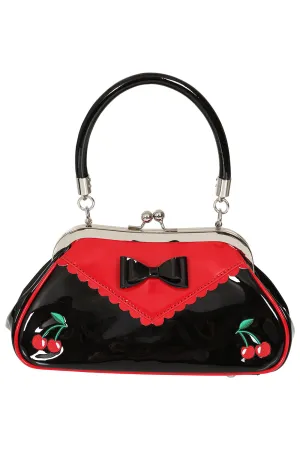 Billie Jean Patent Cherry Handbag in Red & Black Casual Aesthetic