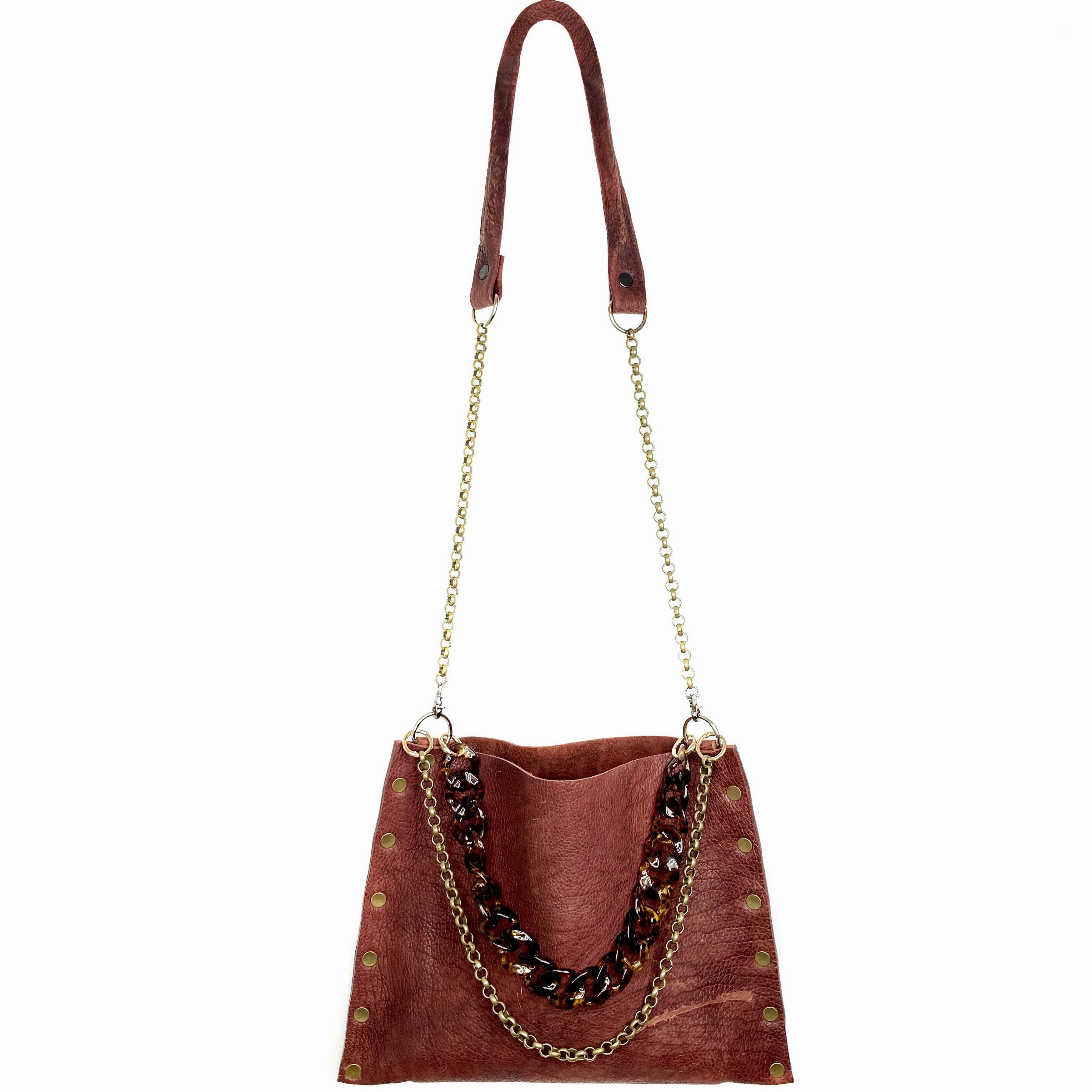 Travel Utility Bison Leather "Jenn" Crossbody bag