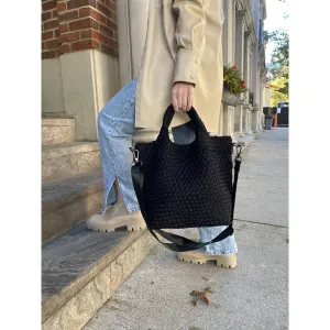 Airport Journey Smart Accent Black Woven Crossbody-Bag and Bougie- SALE