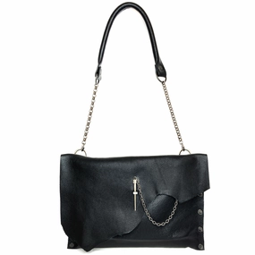 Comfort Function Street Functionality Black Leather "Cindy" Crossbody bag