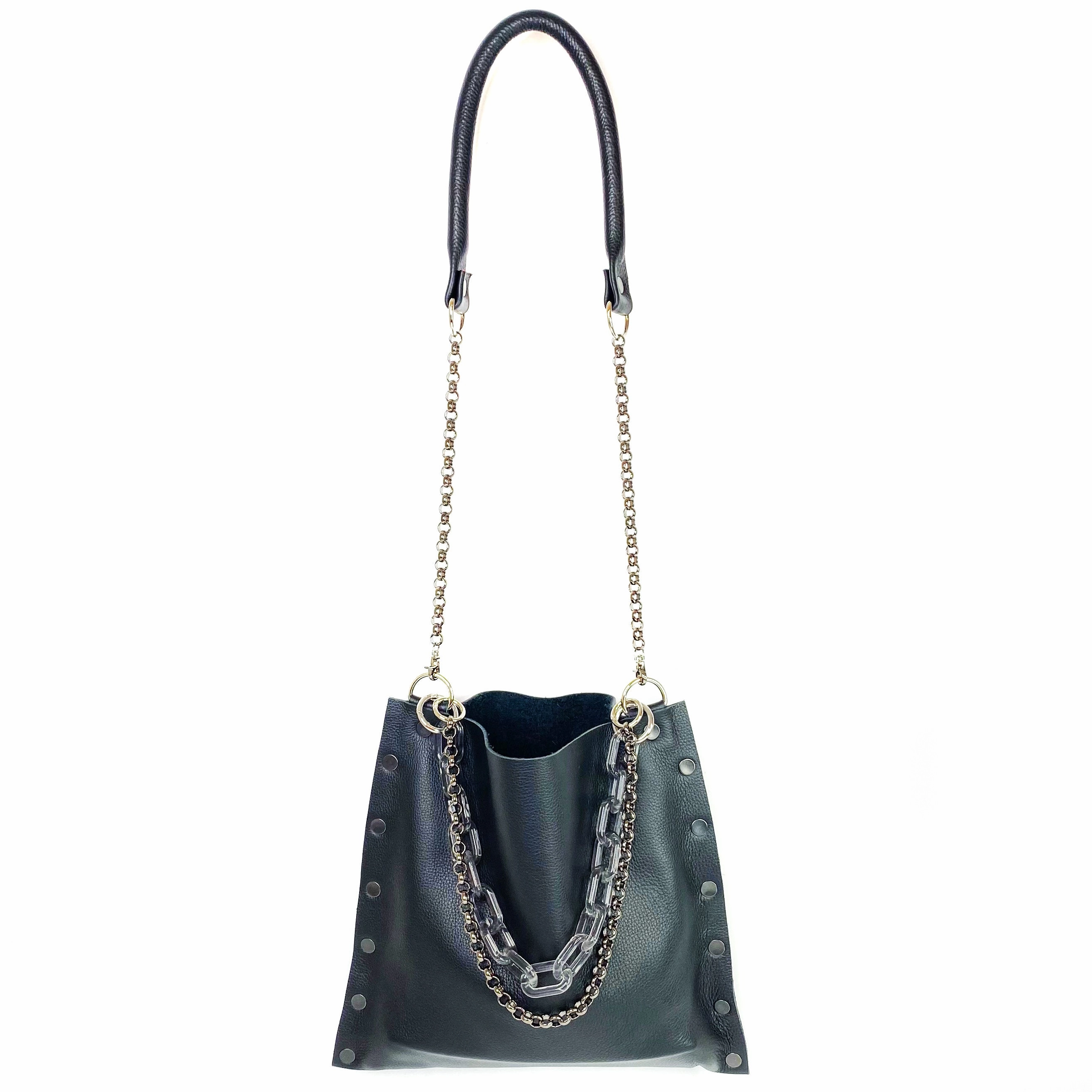 Effortless Chic Black Leather "Jenn" Crossbody bag