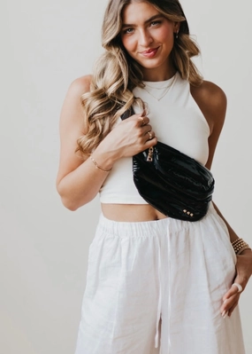 Street Fashion Elegant Charm Black Puffer Bum Bag