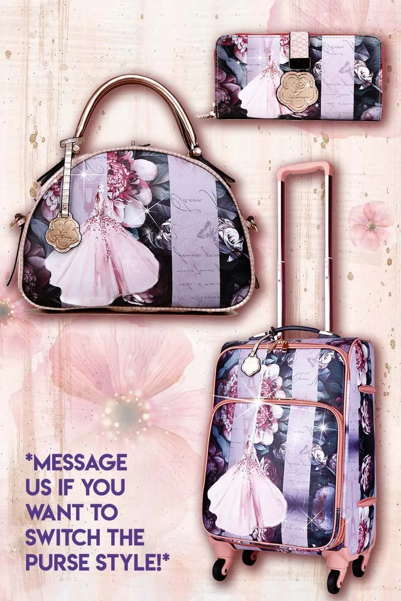 Compact evening clutch Blossomz 3PC Set | Tote   Travel Carry On Bags [BBL6999-8606-WA]