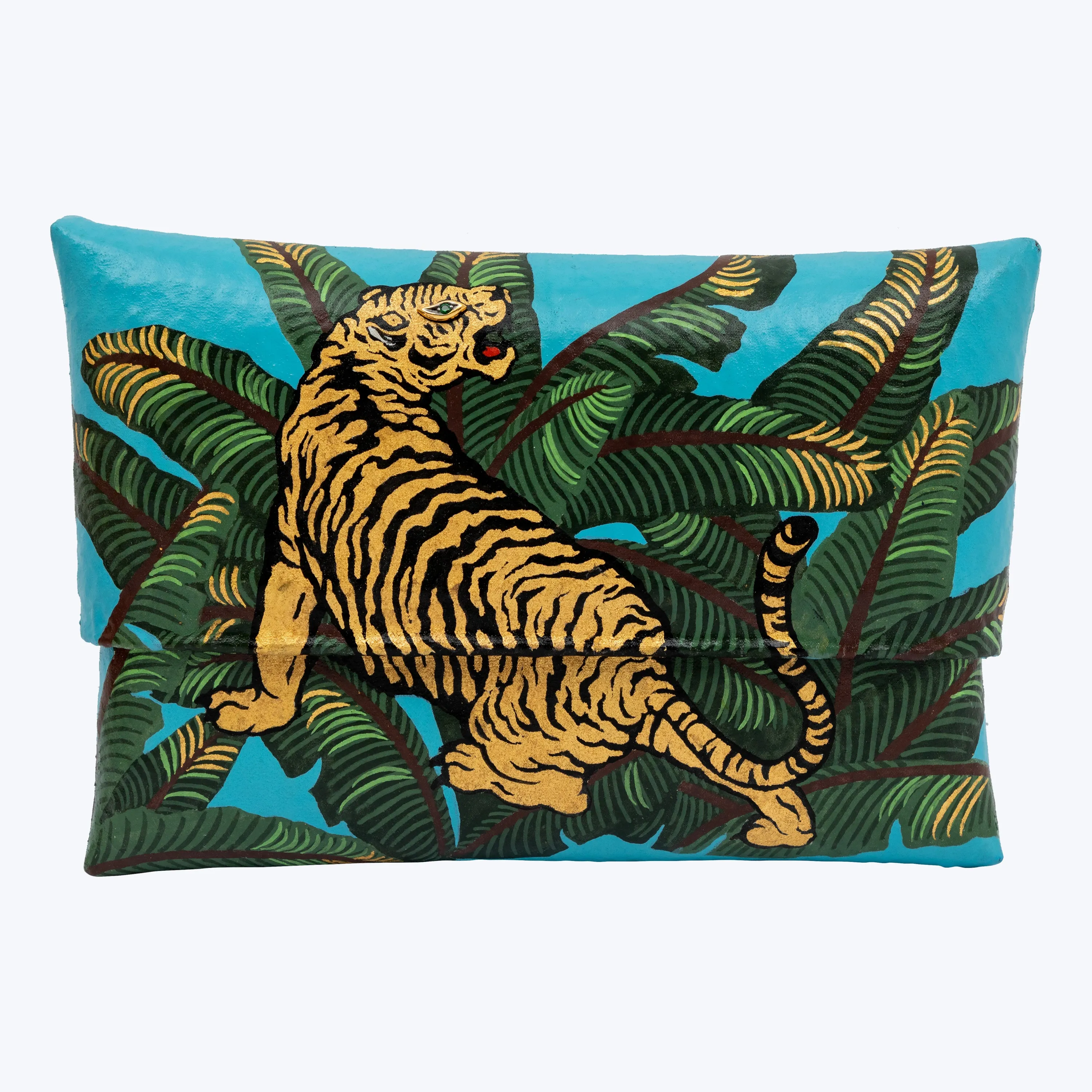 Elegant Functionality Blue Jungle Tiger Clutch