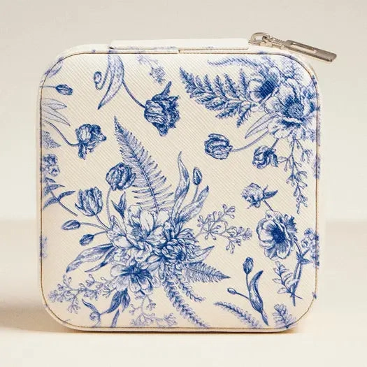 Portable Storage Smart Storage Blue Blossom Jewelry Box Travel Size