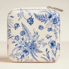 Portable Storage Smart Storage Blue Blossom Jewelry Box Travel Size