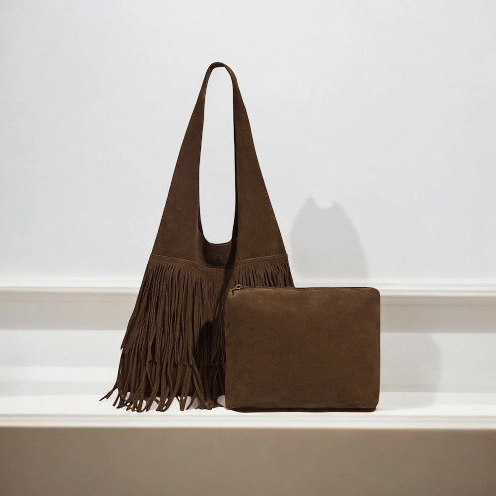 Contemporary Edge Timeless Accessory Boheemse | Suede Fringe Hobo Bag ?C A Statement of Bohemian Elegance