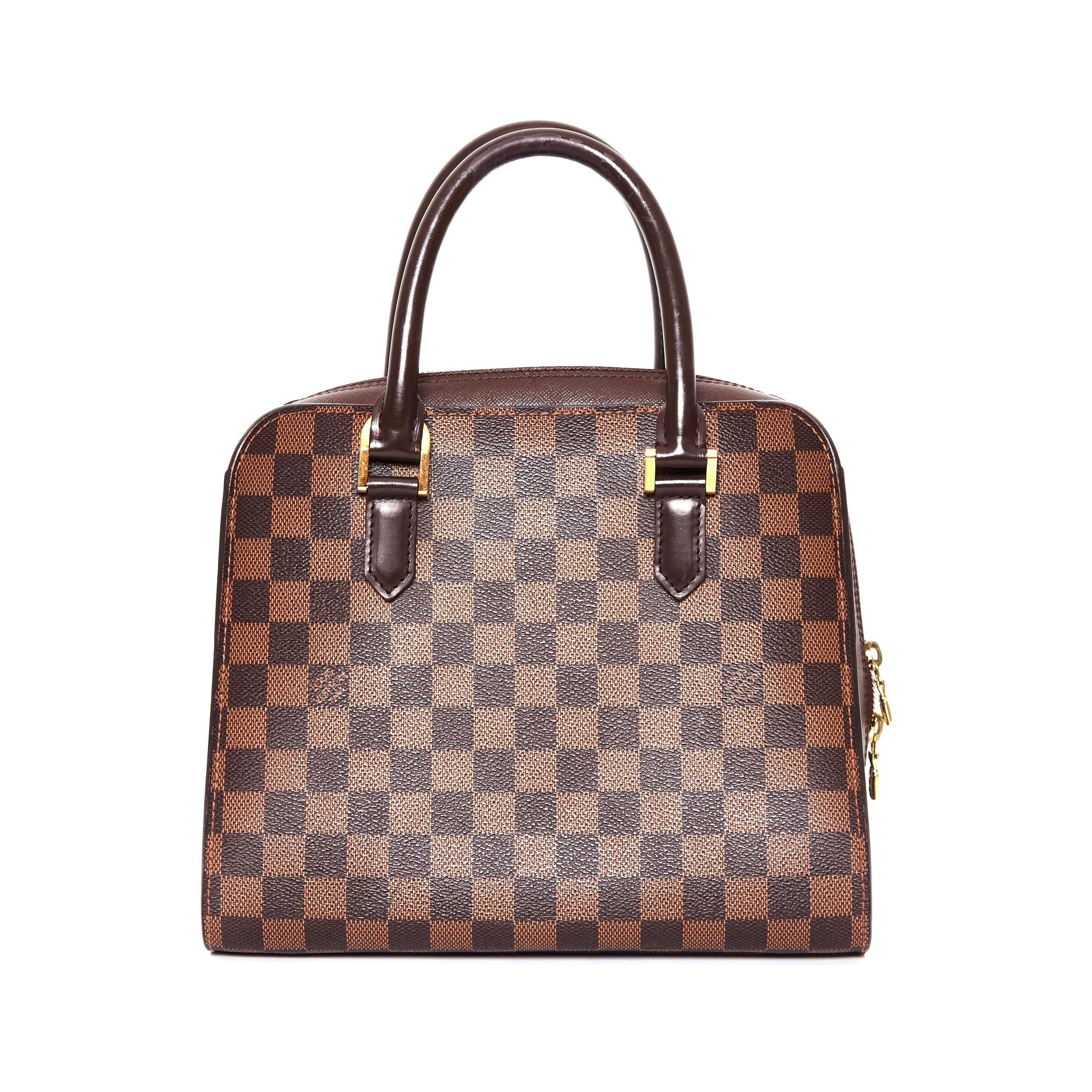 LOUIS VUITTON Triana Damier Ebene Handbag Compact Storage Chic Fashion