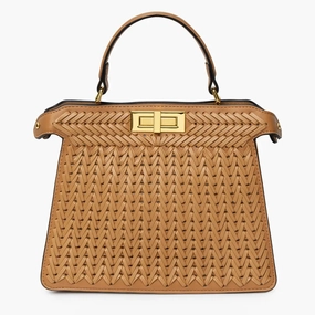 Isla | Woven Tan Leather Handbag ?C Artisanal Elegance Classic Casual
