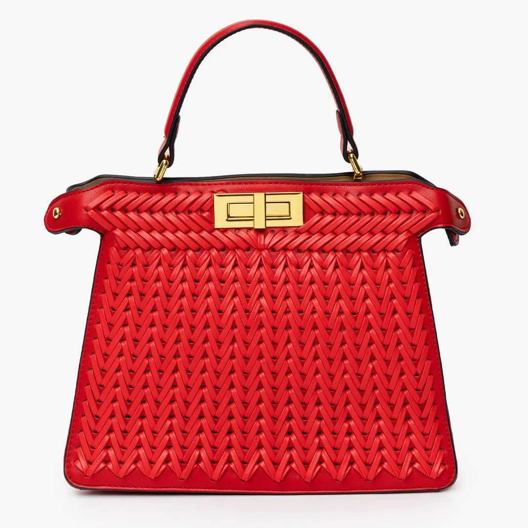 Isla | Woven Tan Leather Handbag ?C Artisanal Elegance Eco Friendly Smart Utility