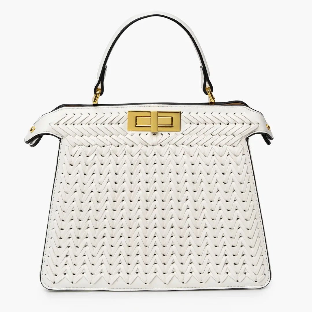 Isla | Woven Tan Leather Handbag ?C Artisanal Elegance Sophisticated Evening