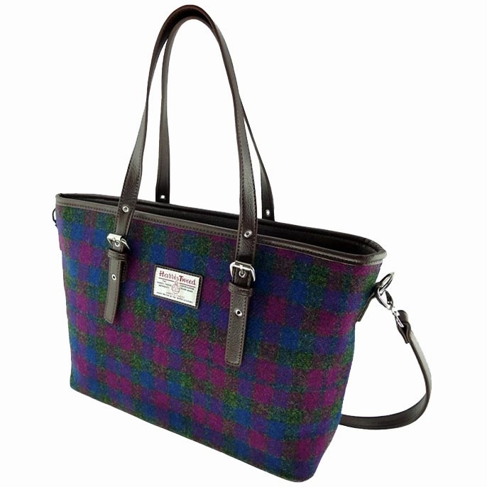 Large Tote Bag 'Spey' with Harris Tweed? Elegant accessory Functional Feature