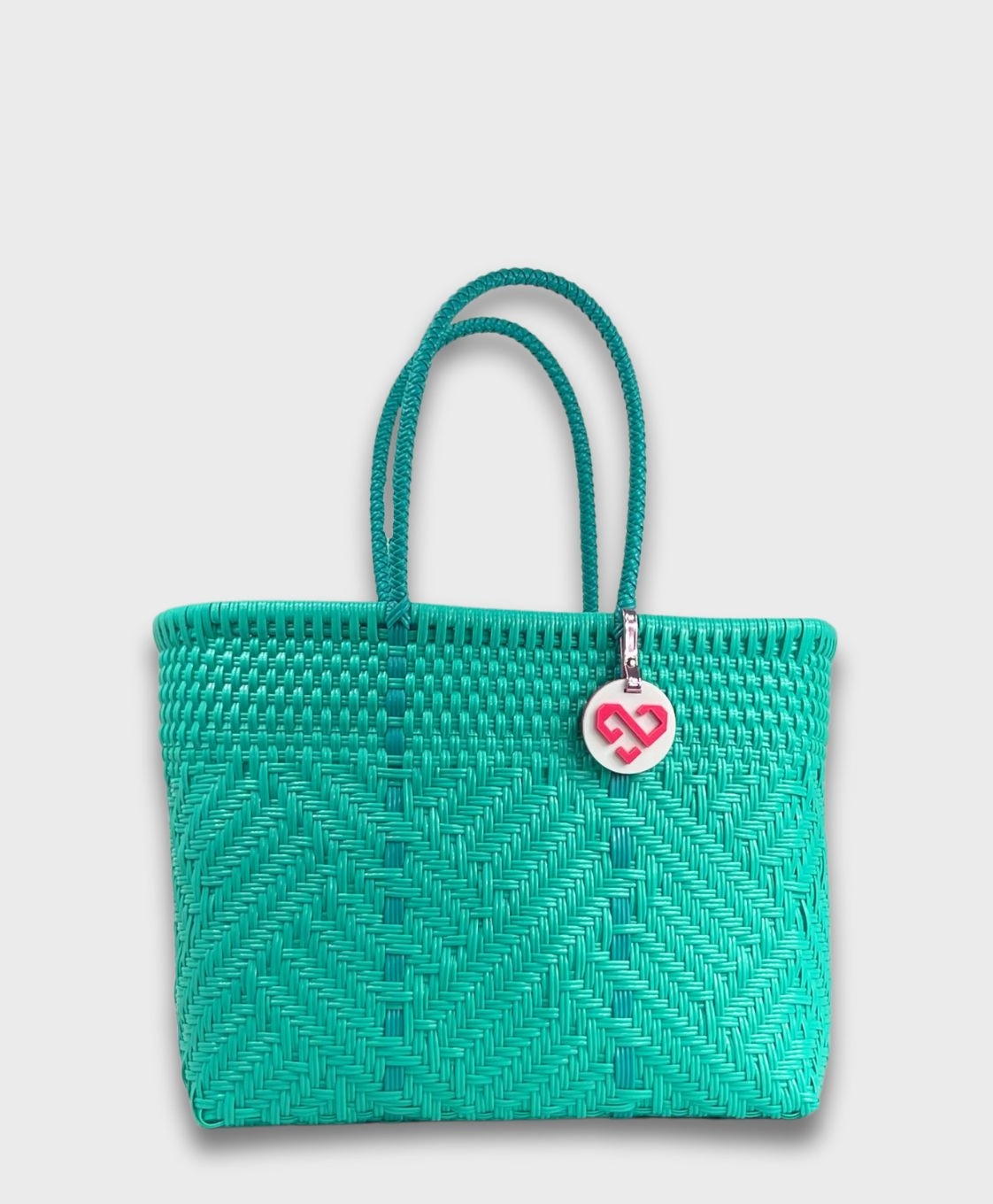 Practical Storage Modern Look Maria Victoria | Glimmer Mint Tote | Upcycled, Handwoven