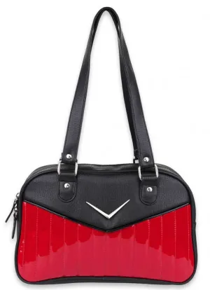 Timeless Design Minimal Look Bonneville Cadi Bowler Purse in Red Sparkle