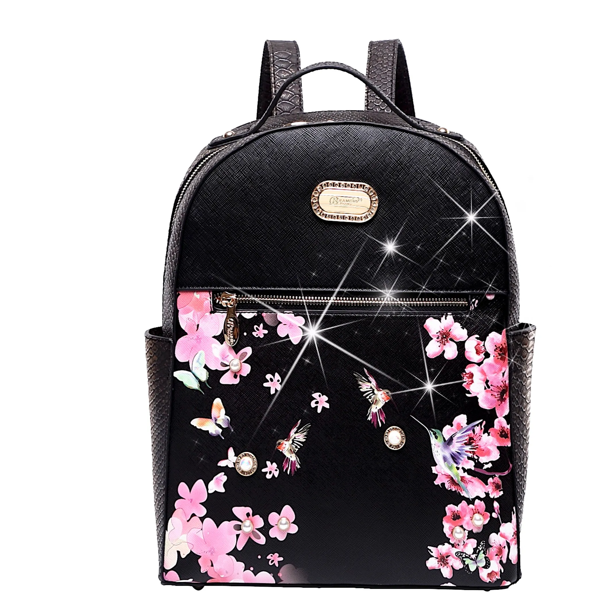 Durable Performance Functional Zippers Brangio Chic Blossom Backpack