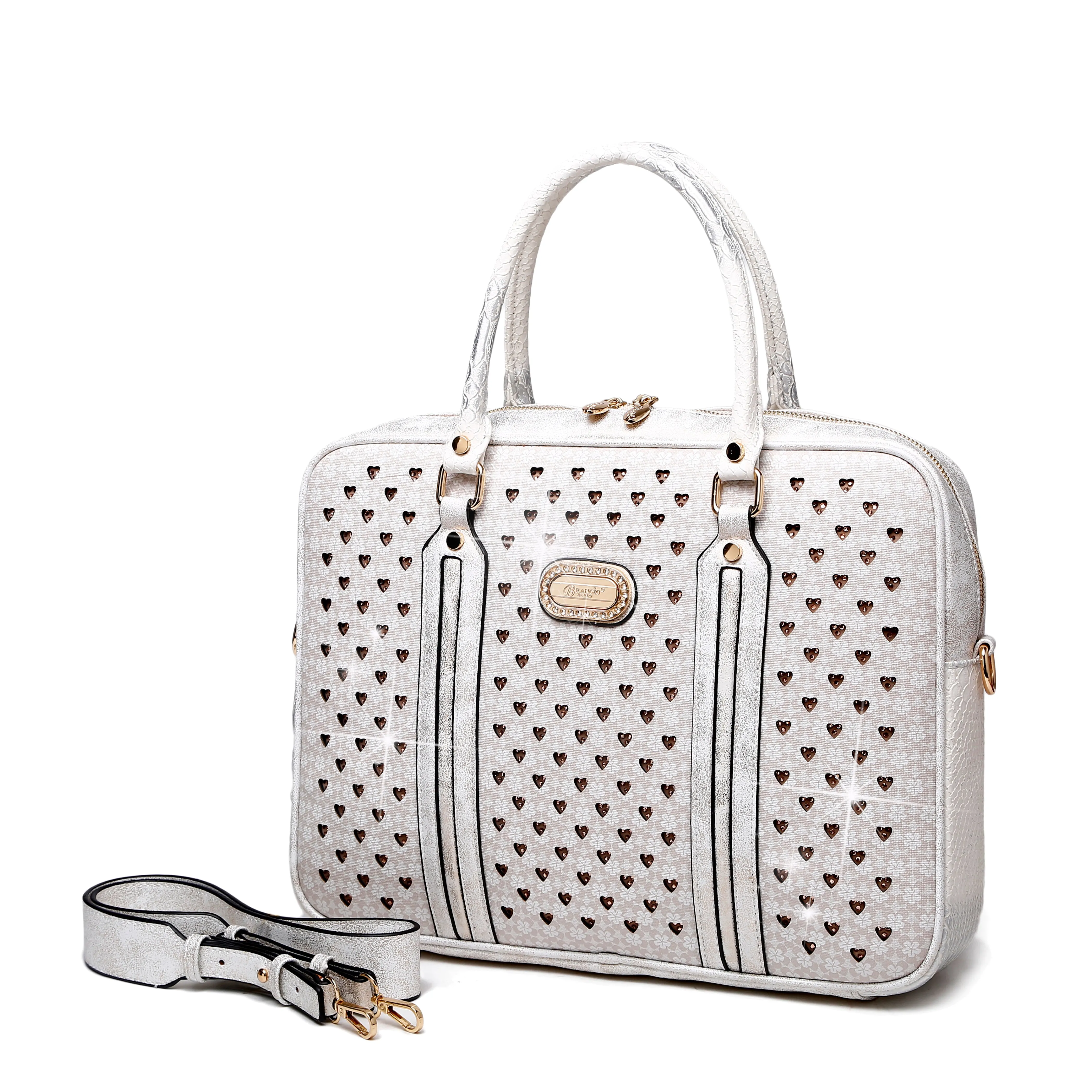 Brangio Elegant Heart-Patterned Handbag Classic Touch Urban Look