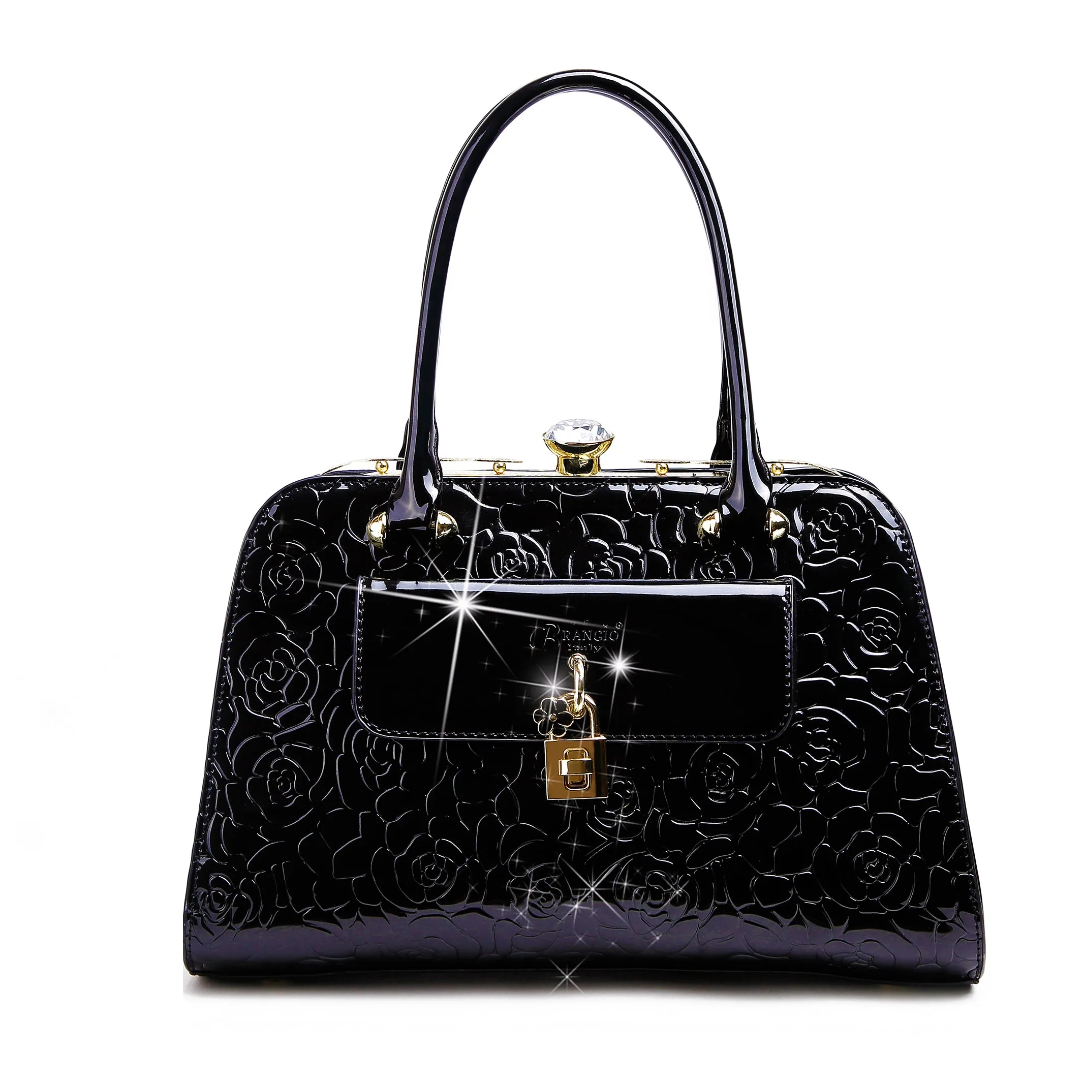 Brangio Embossed Rose Handbag Outdoor Ready