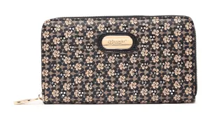 Brangio Floral Embellished Zip-Around Wallet Elegant Construction Dynamic look
