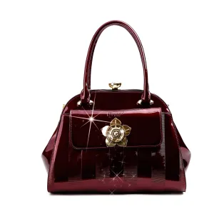 Brangio Italy Elegant Patent Handbag Office Everyday