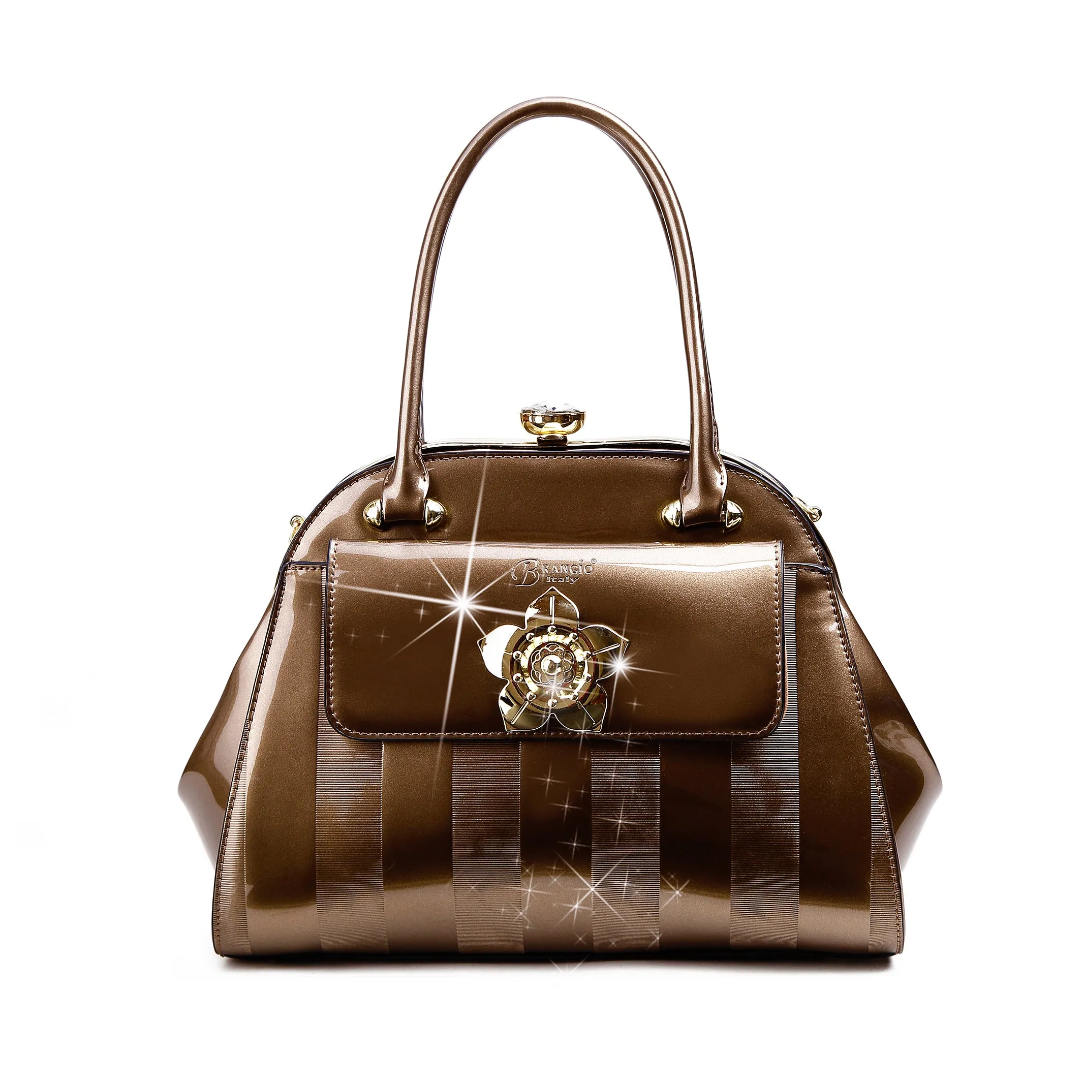Brangio Italy Elegant Patent Handbag Luxury Icon