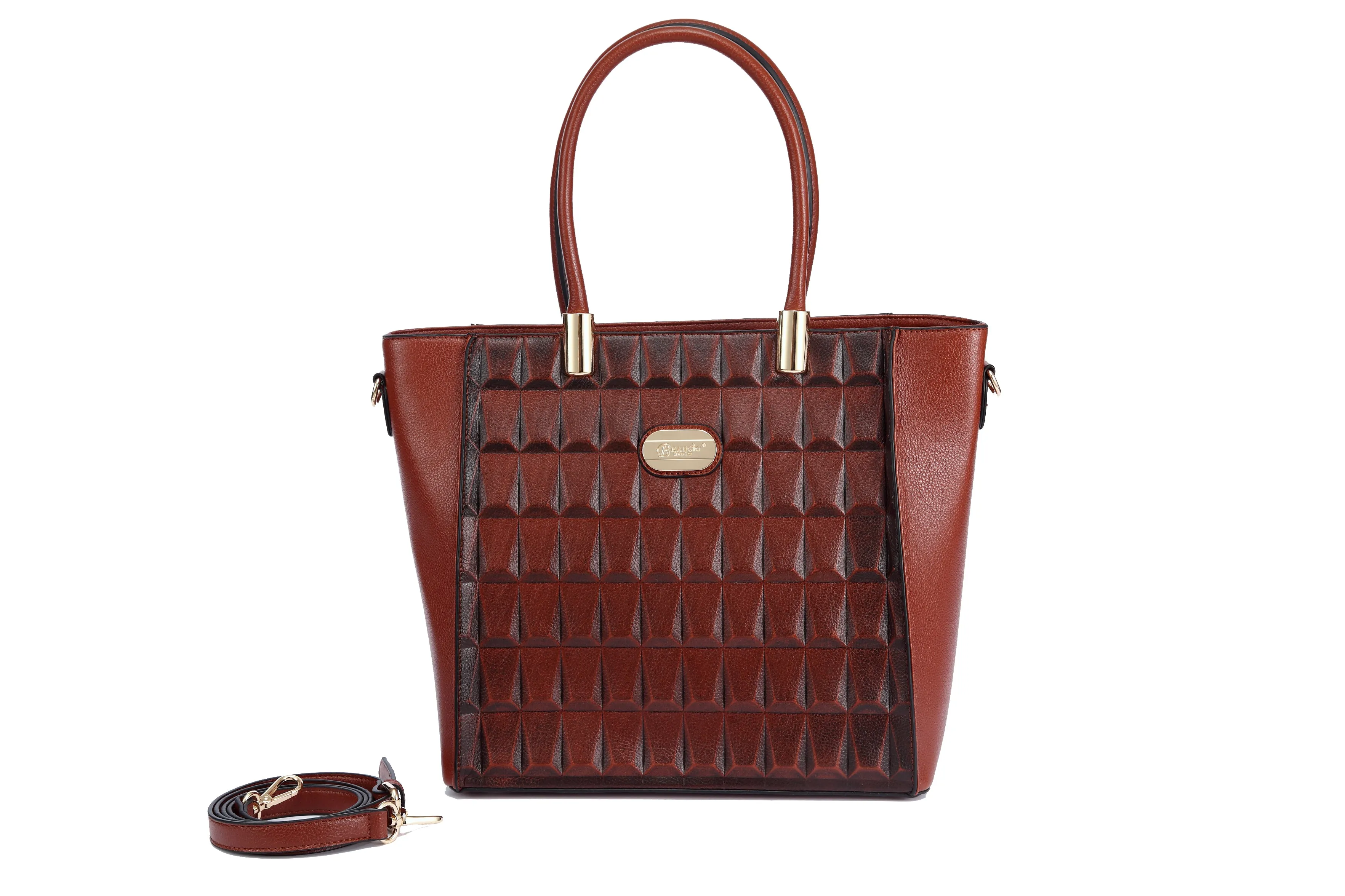 Brangio Italy Structured Faux Leather Handbag Luxury Travel