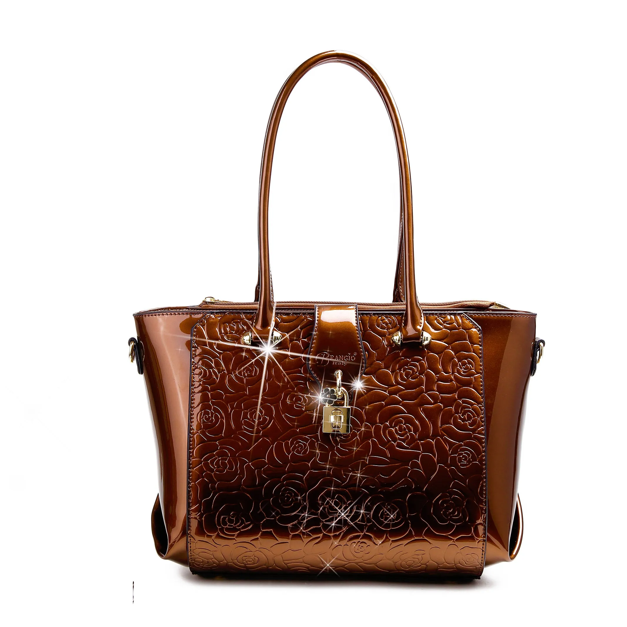 Brangio Patent Handbag Timeless Spirit Stylish daily bag