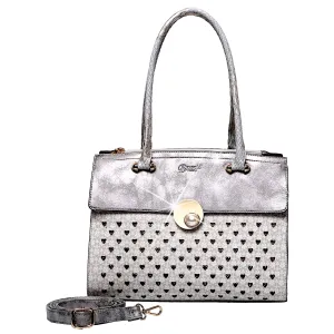 Chic Detail Adjustable buckle Brangio Silver Elegance Heart Tote
