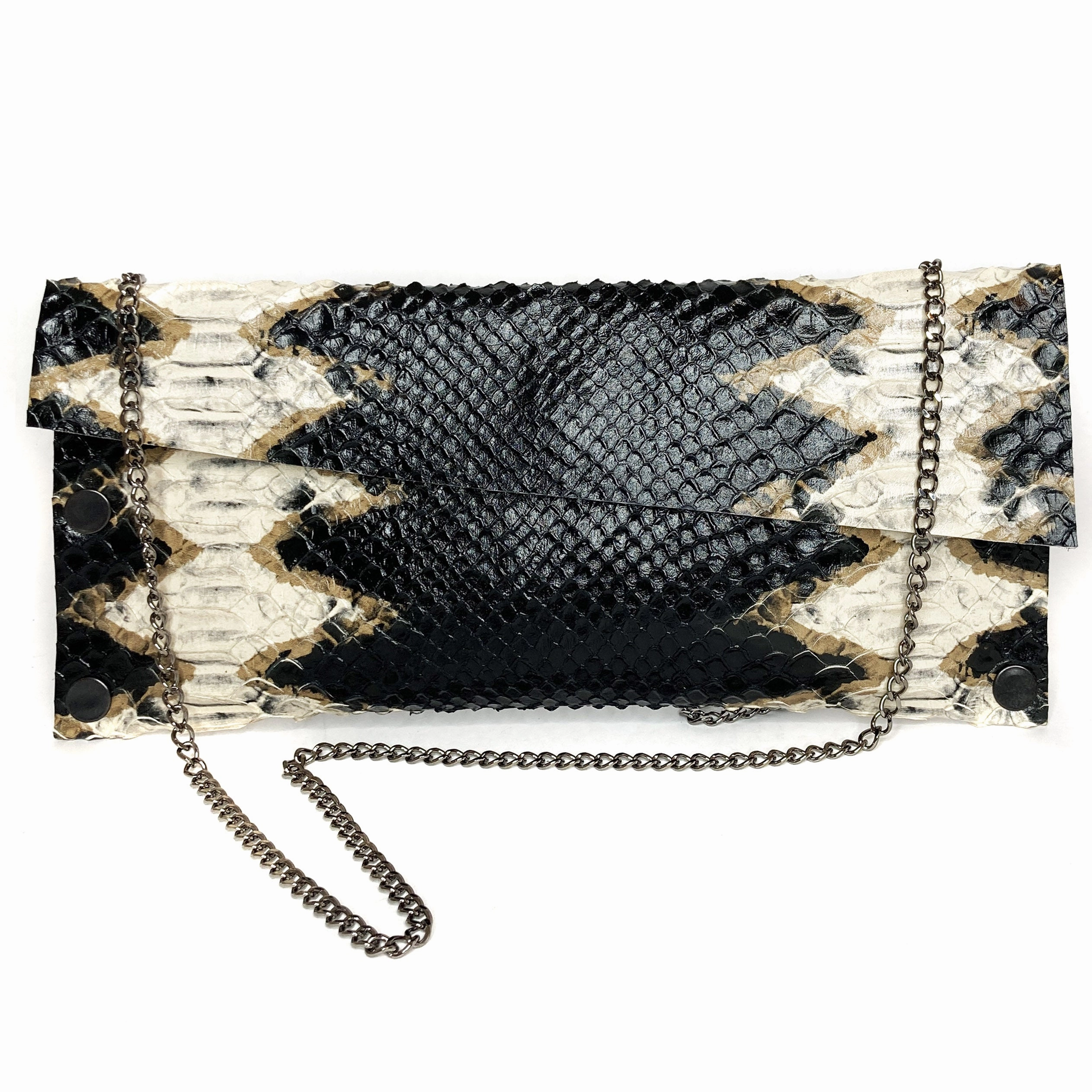 Bronze Python Evening Clutch Celebration Style Compact Elegance