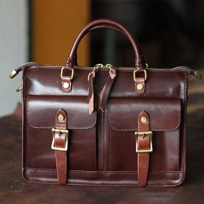 Street Fashion Versatile Travel Brown Tan Leather Satchel, Leather Messenger, Handmade Leather Briefcase, Shoulder Bag Portfolio, Messenger Bag, Christmas Gift