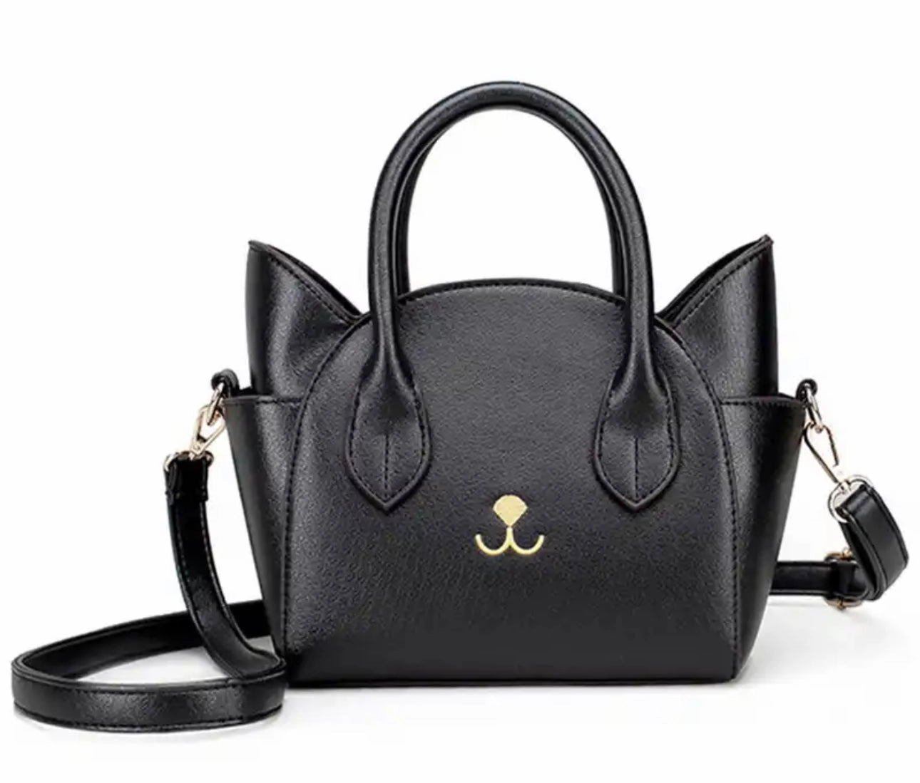 Effortless Organizer Black Smiling Cat Purse