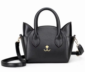 Effortless Organizer Black Smiling Cat Purse