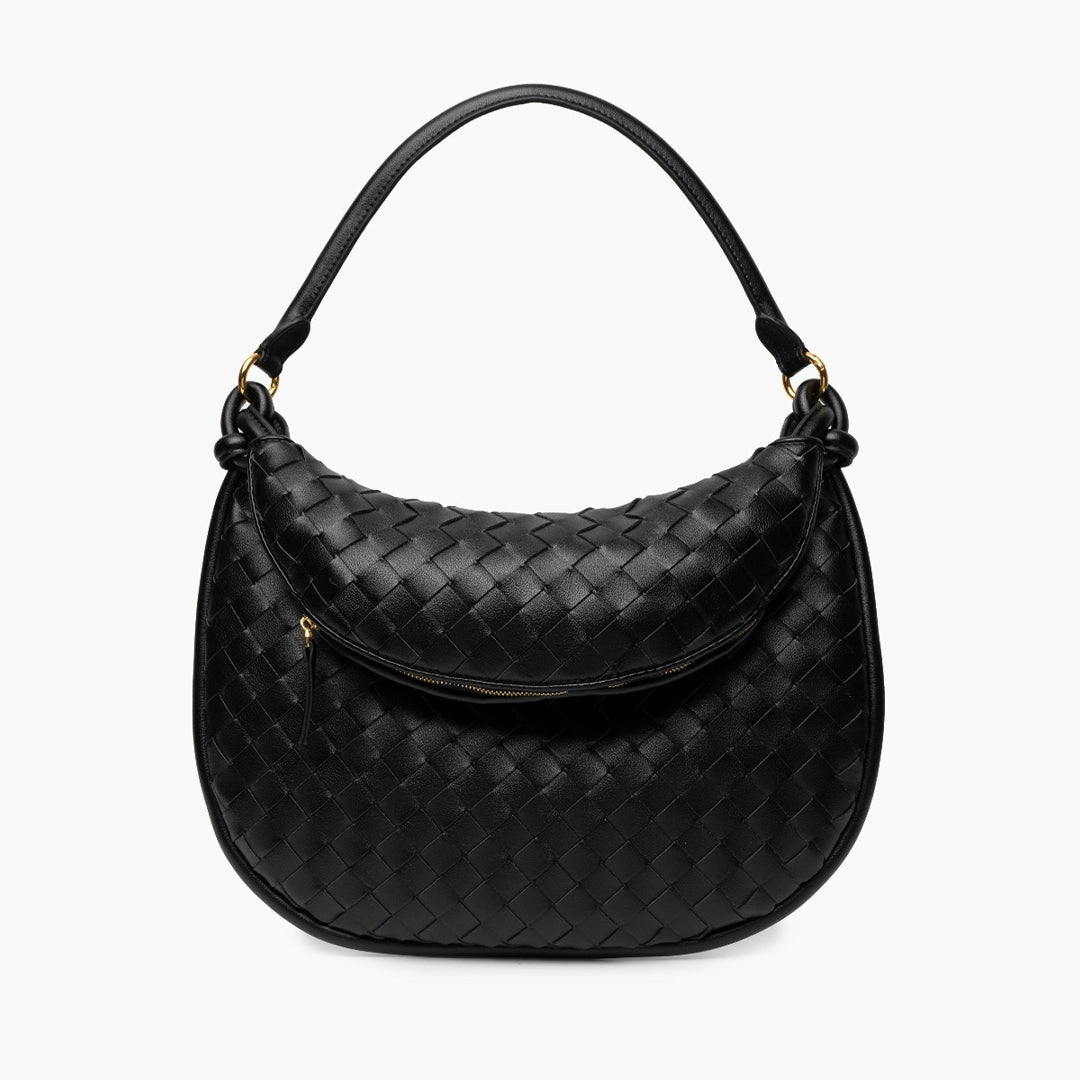 Camilla Woven Leather Shoulder Bag ?C Designer-Inspired Ladies?? Handbag Classic Shape