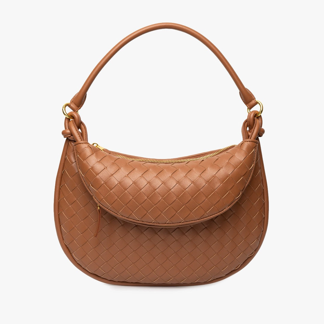 Camilla Woven Leather Shoulder Bag ?C Designer-Inspired Ladies?? Handbag Practical Everyday