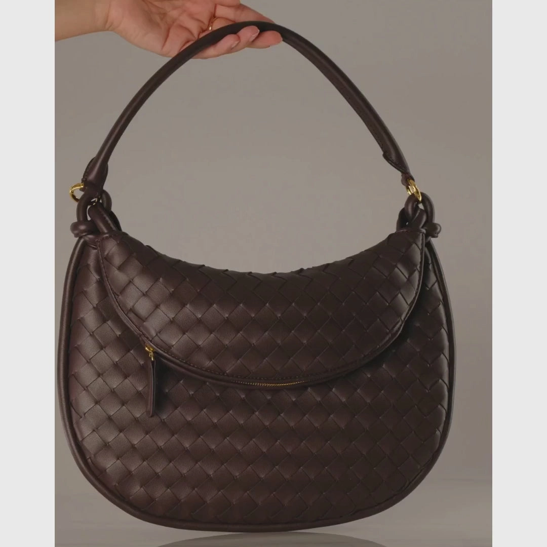 Camilla Woven Leather Shoulder Bag ?C Designer-Inspired Ladies?? Handbag Timeless Attitude Handheld fashion tote