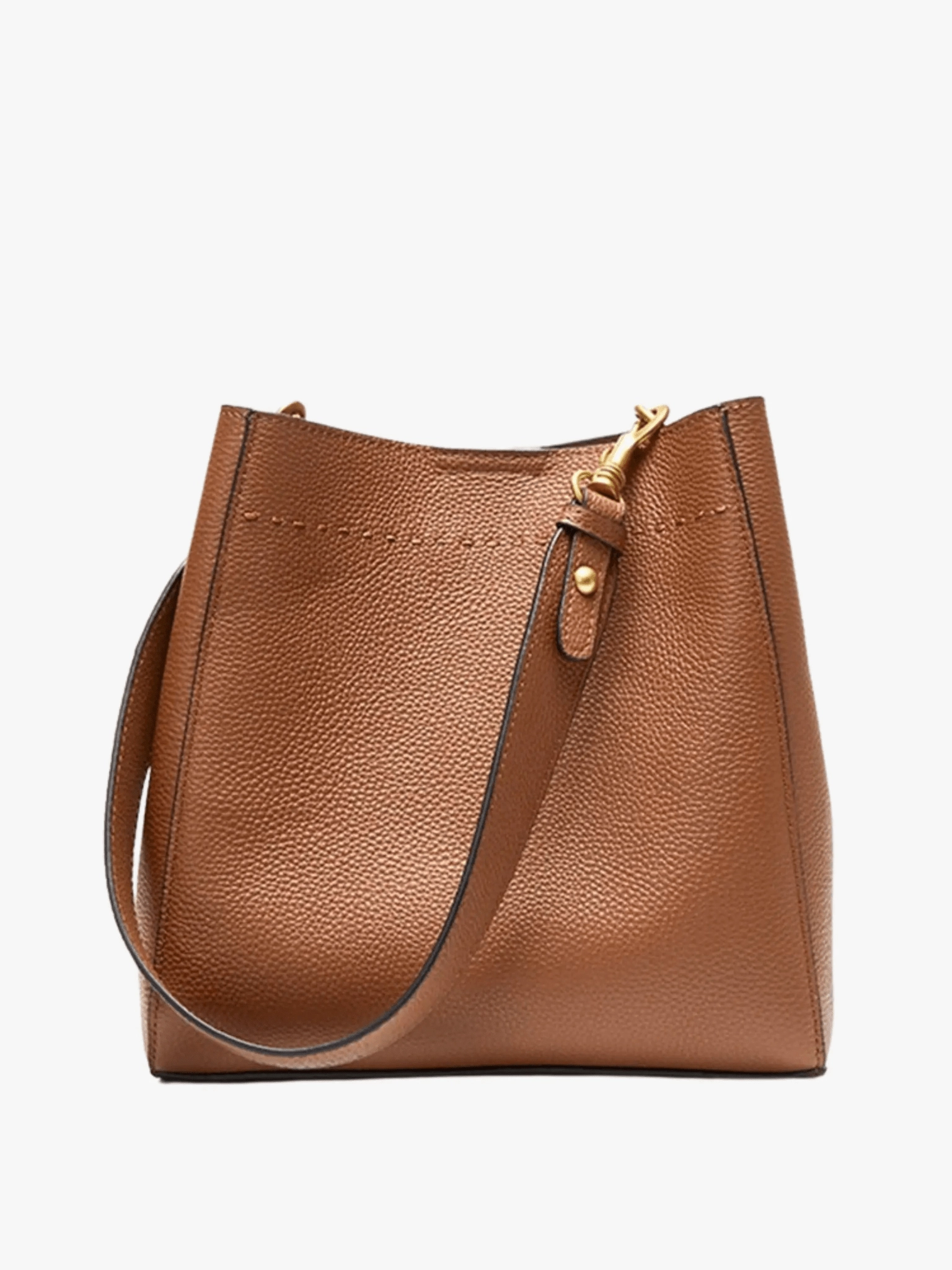 Camille | Luxe Brown Leather Bucket Bag ?C Classic & Versatile Daily Essential