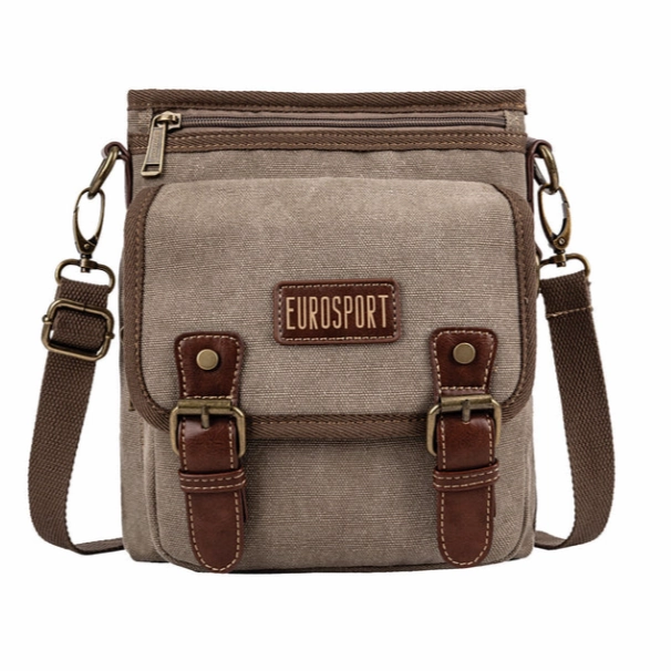 Canvas Bag with Front Flap/Zipper Chic Detail