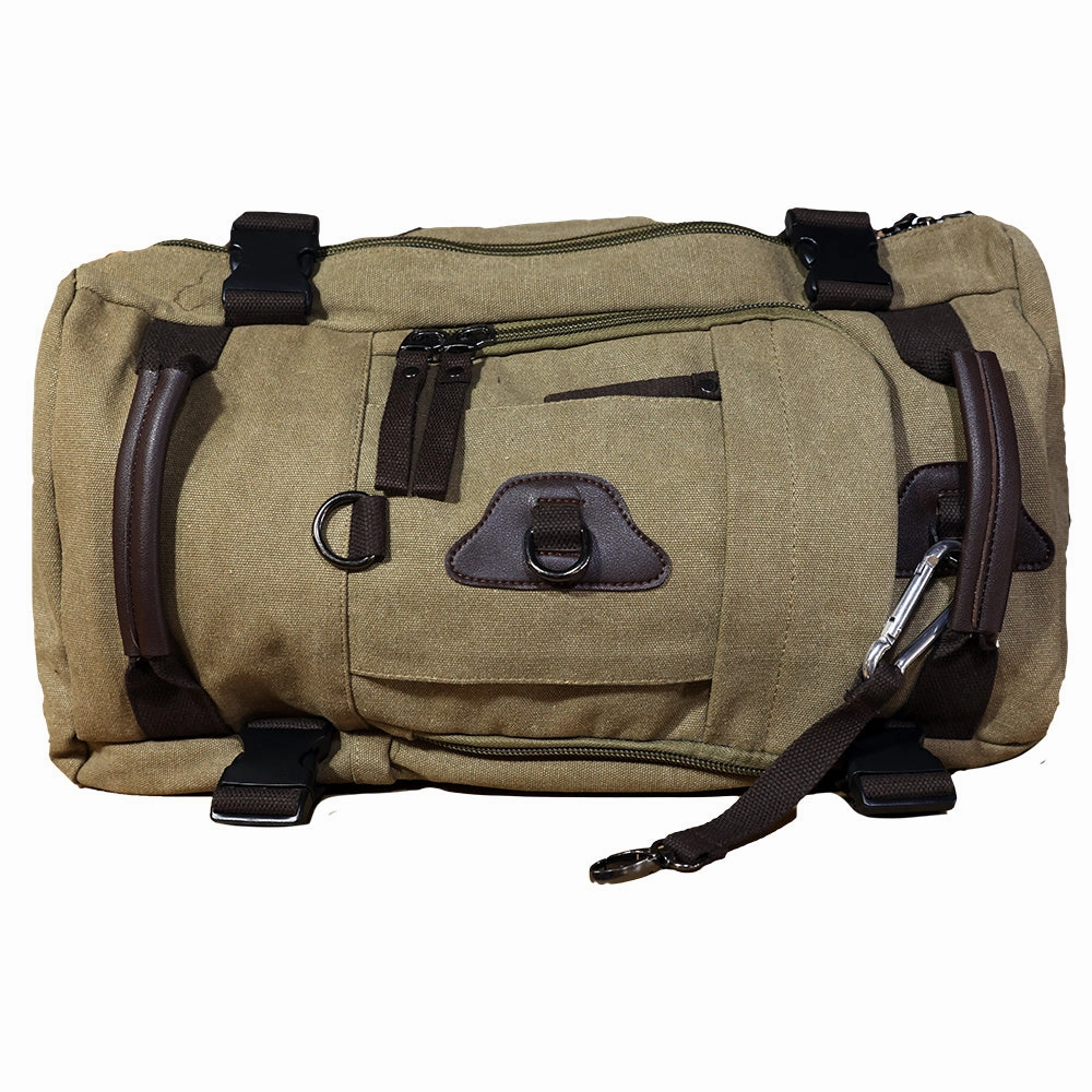 Canvas Large Khaki Backpack slim fit Fashion Grip