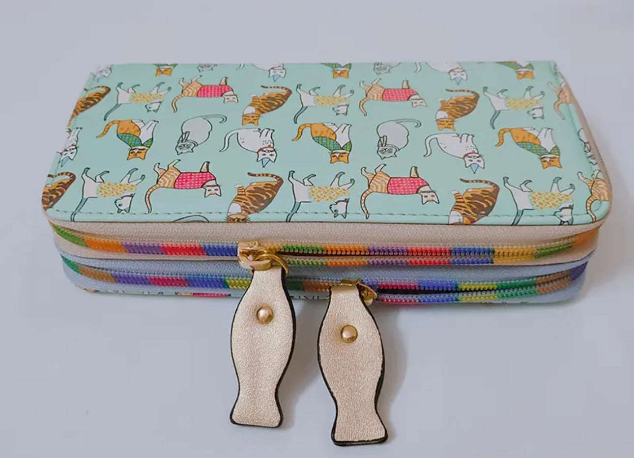 Fashion Utility Cartoon Cats Doing Stuff - Wallet Large