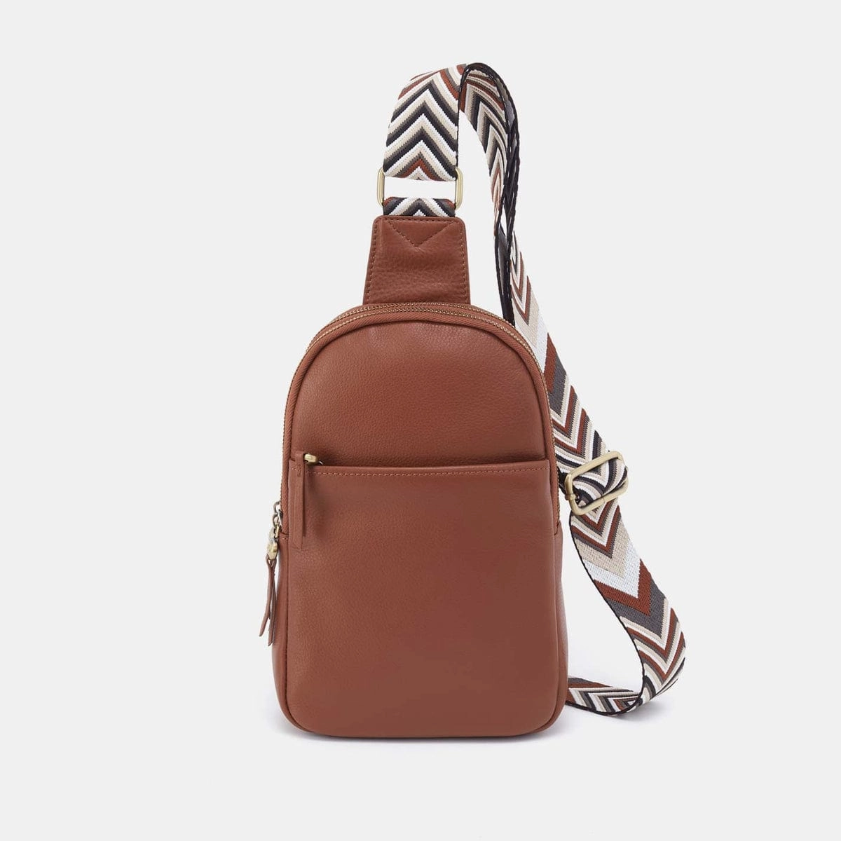 Cass Sling in Pebbled Leather - Bridle Brown Secure Storage Compact Performance